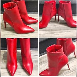 Red Stiletto Ankle Boots
